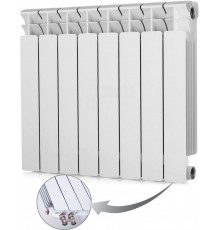 Радиатор биметаллический секционный Rifar Base Ventil 500 8 секций, нижнее правое подключение