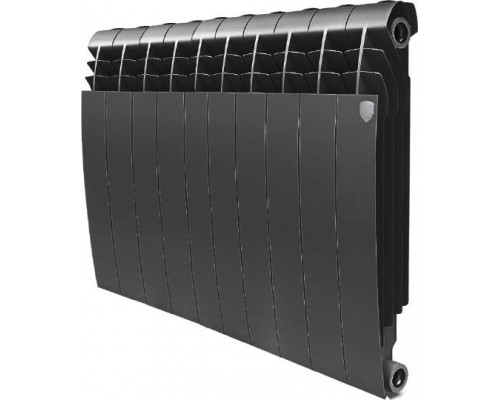 Радиатор биметаллический секционный Royal Thermo Biliner Noir Sable 500 10 секций, боковое подключение