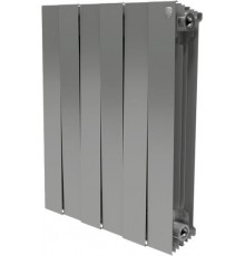 Радиатор биметаллический секционный Royal Thermo PianoForte Silver Satin 500 6 секций, боковое подключение