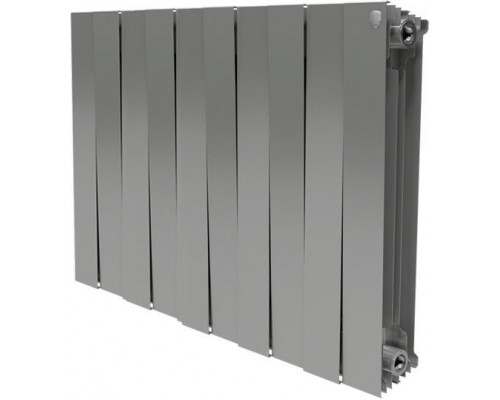 Радиатор биметаллический секционный Royal Thermo PianoForte Silver Satin 500 10 секций, боковое подключение