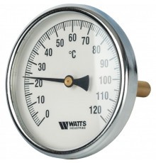 Термометр биметаллический 100 мм 1/2", 120°C с погружной гильзой 100 мм Watts F+R801 OR