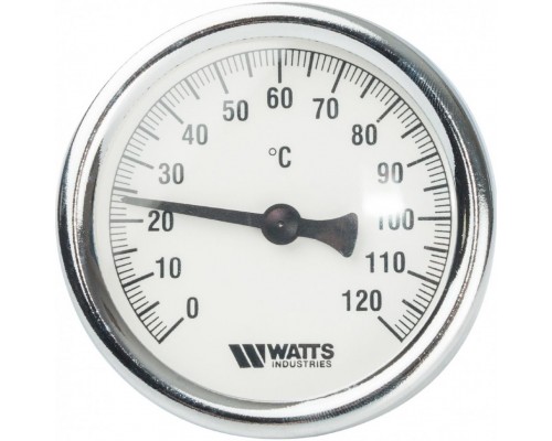 Термометр биметаллический 63 мм 1/2", 120°C с погружной гильзой 75 мм Watts F+R801 OR
