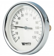 Термометр биметаллический 80 мм 1/2", 120°C с погружной гильзой 50 мм Watts F+R801 OR