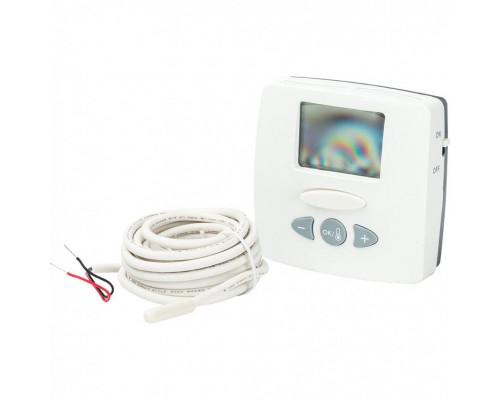 Термостат комнатный электронный WFHT LCD 5-30°C с цифровым табло и выносным датчиком, 24В Watts