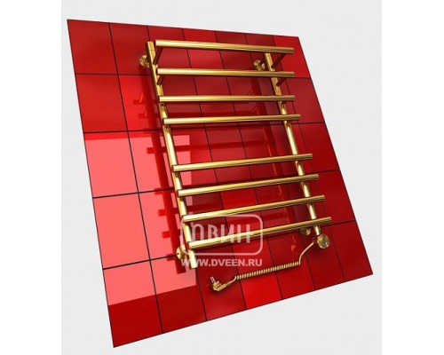 Полотенцесушитель электрический F primo 100/60 1"-3/4"-1/2" , золотой хром Двин