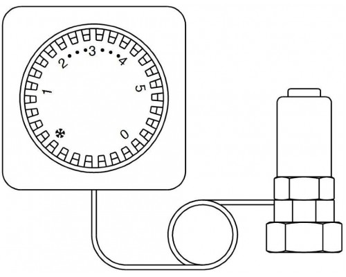 Термостат Uni FH 7-28°С с дистанционной настройкой 2м, белый Oventrop
