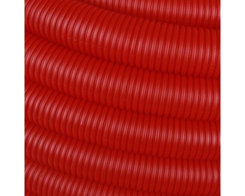 Труба гофрированная из полиэтилена 40 для труб диаметром 32, красная бухта 30 м STOUT