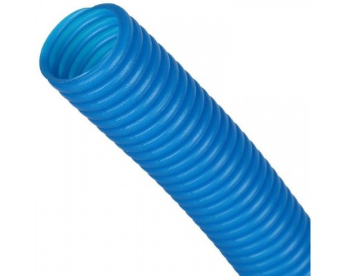 Труба гофрированная из полиэтилена 20 для труб диаметром 18, синяя бухта 50 м STOUT