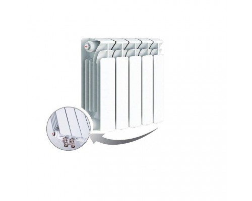 Радиатор биметаллический секционный Rifar Base Ventil 350 5 секций, нижнее правое подключение