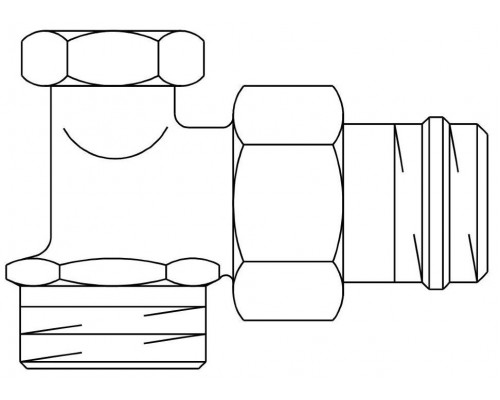 Вентиль на обратную подводку 1/2" x 3/4" НР, угловой Combi 2 Oventrop
