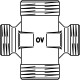 Крестовидное соединение Cofit S 1" x 1" x 3/4" x 3/4" для металлопластиковых труб Oventrop