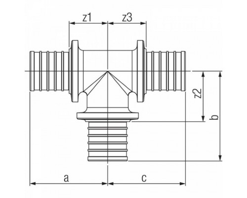 Тройник с уменьшенным боковым проходом 20-16-20 PLATINUM RX Rehau