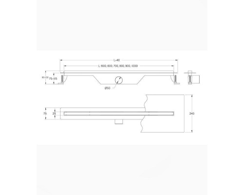 Душевой лоток Daveti Premium ULTRA SLIM 50 см