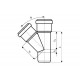 Тройник канализационный HTEA 90х75/45° Ostendorf