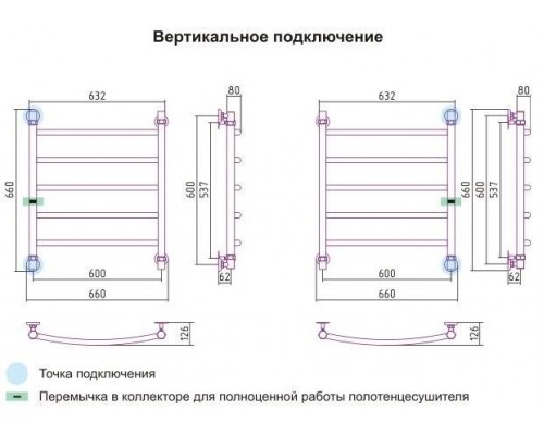 Полотенцесушитель водяной Галант+ 600x600 Сунержа