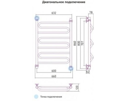 Полотенцесушитель водяной Элегия+ 800x600 Сунержа