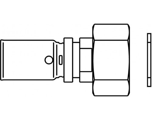 Прессовое соединение с накидной гайкой Cofit P 16 x 1/2, никелированное Oventrop