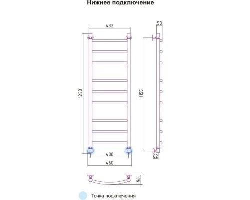 Полотенцесушитель водяной Галант+ 1200x400 Сунержа