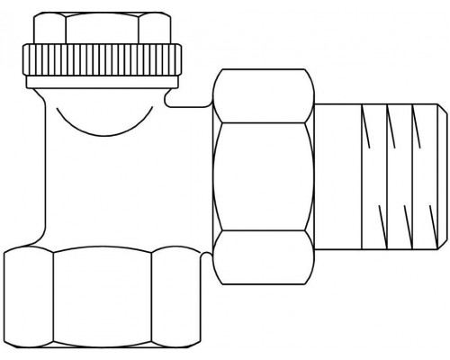 Вентиль на обратную подводку 1/2" угловой Combi 3 Oventrop