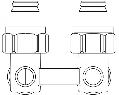 Узел нижнего подключения радиатора 3/4" НГ x 3/4" НР, угловой Multiflex F ZB Oventrop