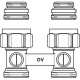 Узел нижнего подключения радиатора 1/2" НР x 3/4" НР, прямой, никелированный Multiflex F ZB Oventrop