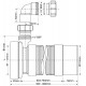 Гофра для унитаза 90/110 1000 мм с отводомом и гладким окончанием McALPINE WC-F33PD