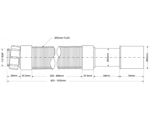 Гофра для раковины 40/50 1000 мм McALPINE MRMF1S