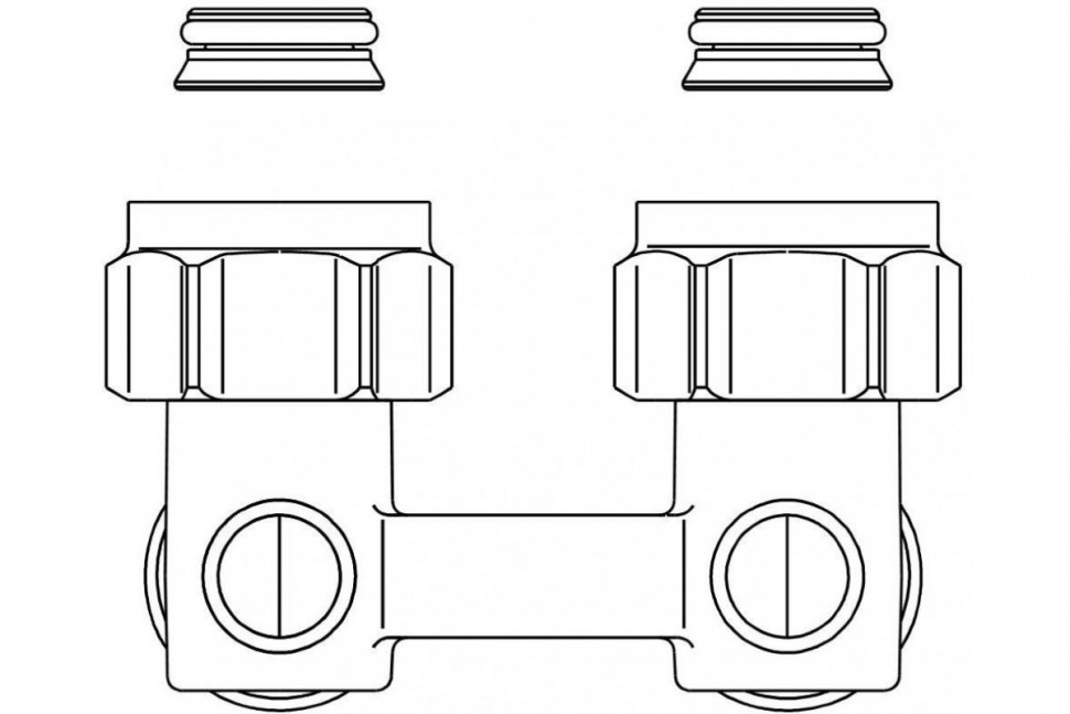 Узел нижнего подключения радиатора 3/4" НГ x 3/4" НР, угловой Multiflex F ZB Oventrop