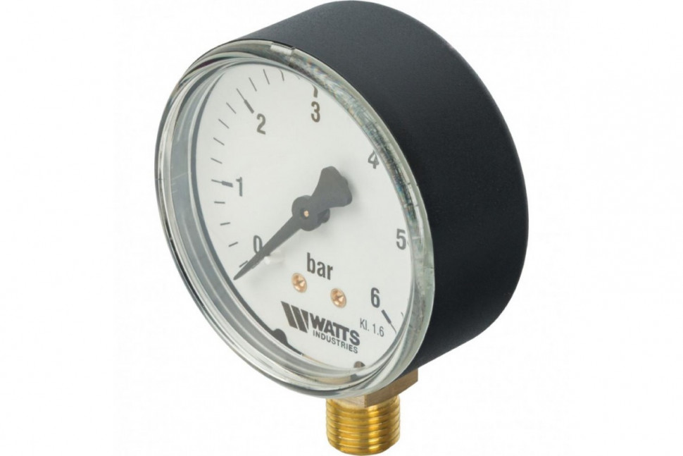 Манометр радиальный 63 мм 1/4", 0-6 бар Watts F+R200