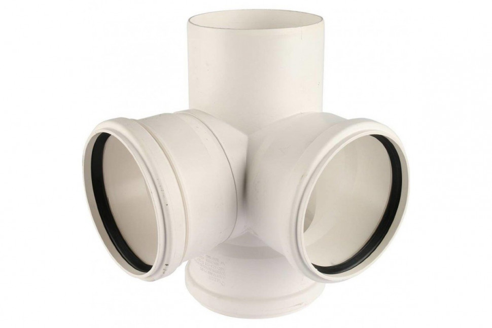 Крестовина канализационная Raupiano Plus 110/110/110/87° двухплоскостная REHAU