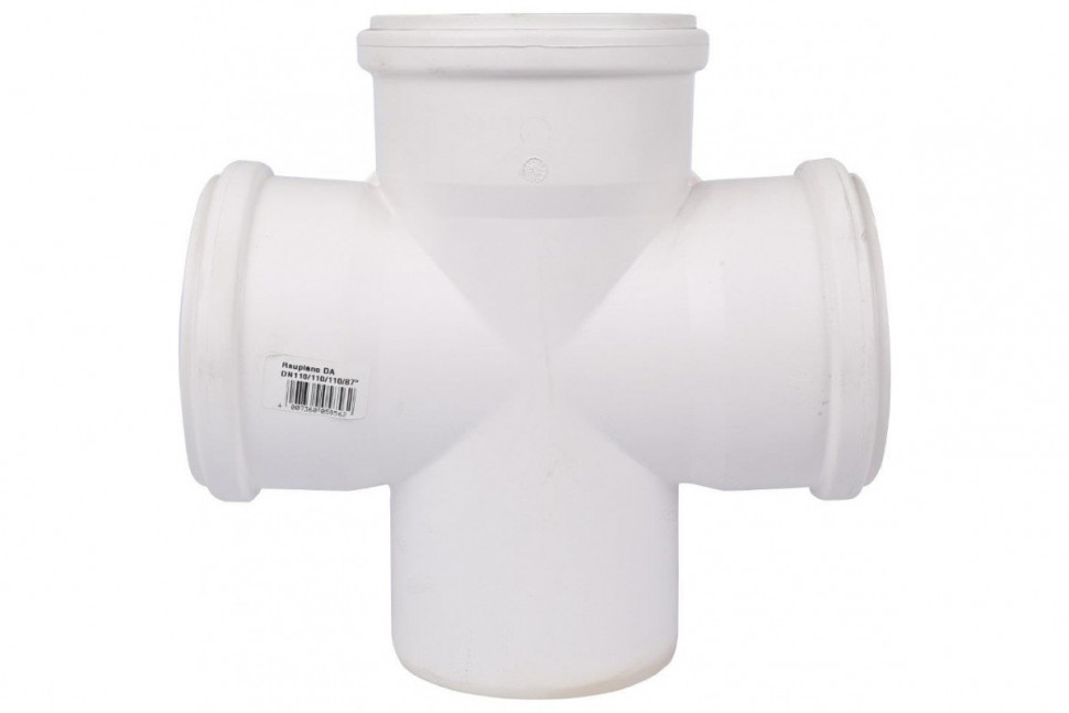 Крестовина канализационная Raupiano Plus 110/110/110/87° одноплоскостная REHAU