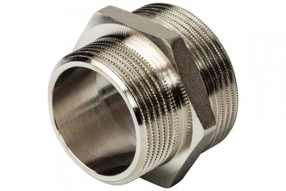 Ниппель НН переxодной 1 1/2"x1 1/4", никелированный STOUT