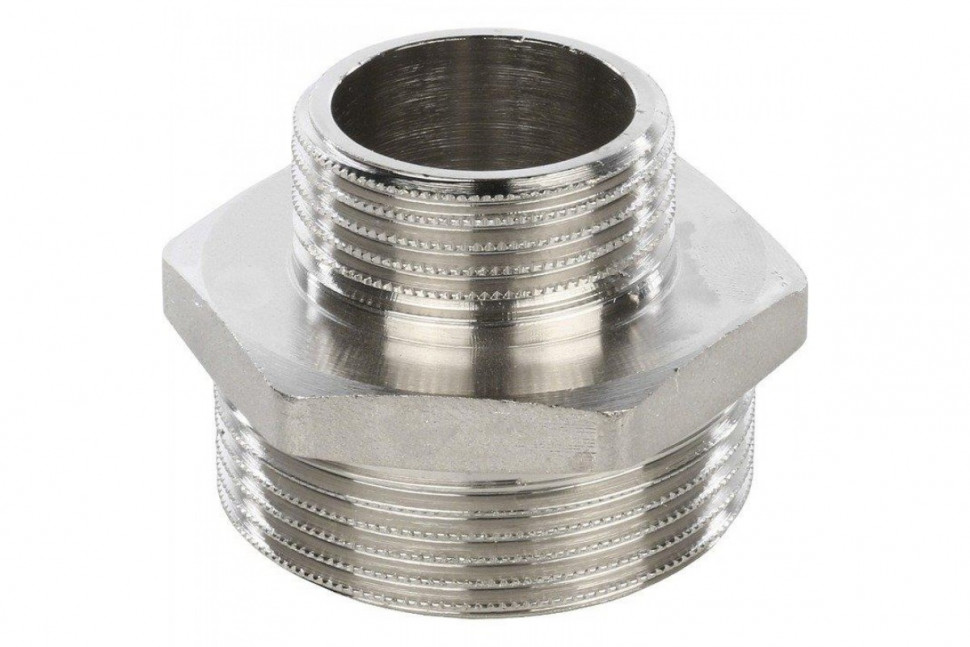 Ниппель НН переxодной 1 1/2"x1, никелированный STOUT