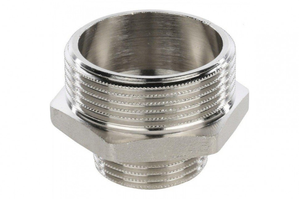 Ниппель НН переxодной 1 1/2"x1, никелированный STOUT