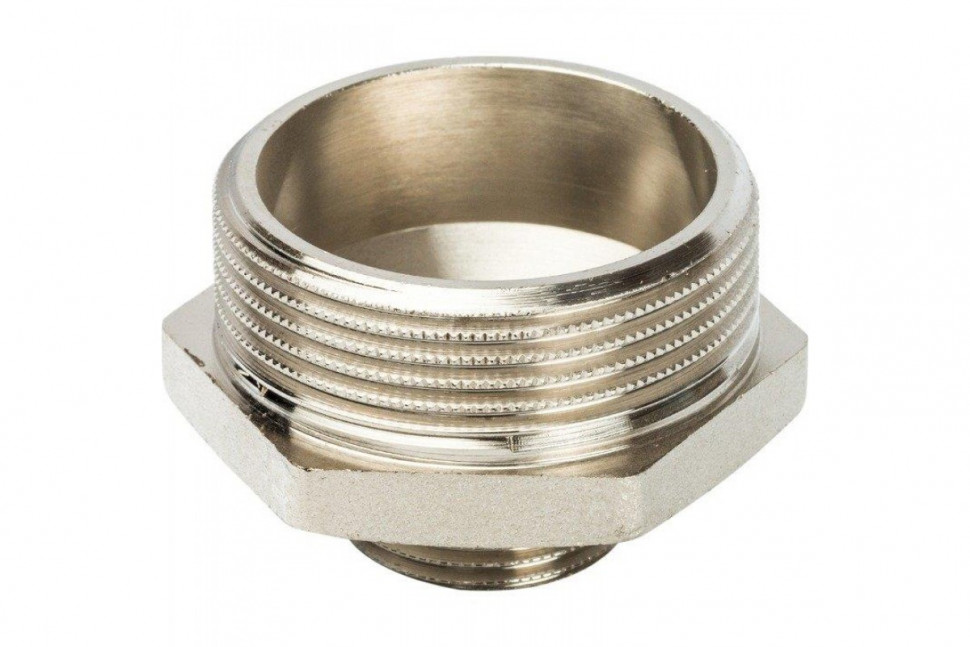 Ниппель НН переxодной 1 1/2"x3/4, никелированный STOUT