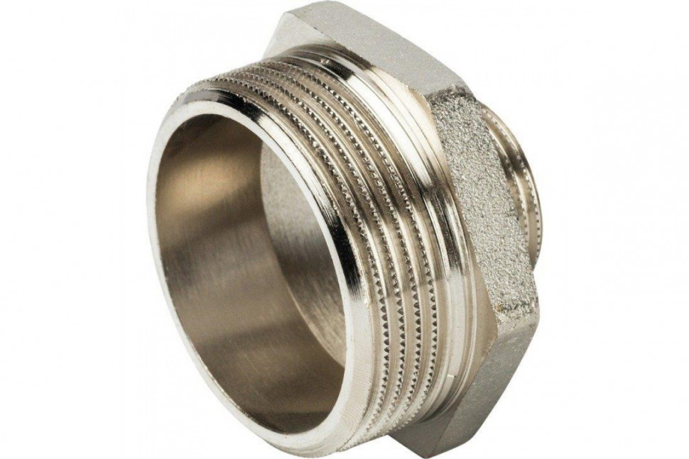 Ниппель НН переxодной 1 1/2"x3/4, никелированный STOUT