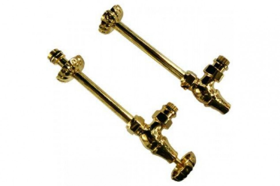 Комплект угловых вентилей с трубками Old Style 1/2" x 1/2", золото SR Rubinetterie