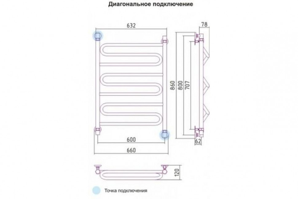 Полотенцесушитель водяной Элегия+ 800x600 Сунержа