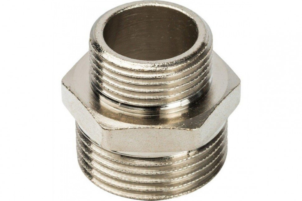 Ниппель НН переxодной 1"x3/4, никелированный STOUT