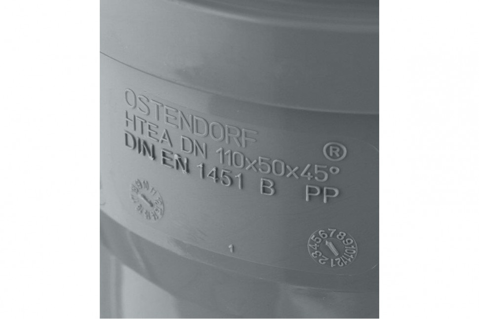 Тройник канализационный HTEA 110х50/45° Ostendorf