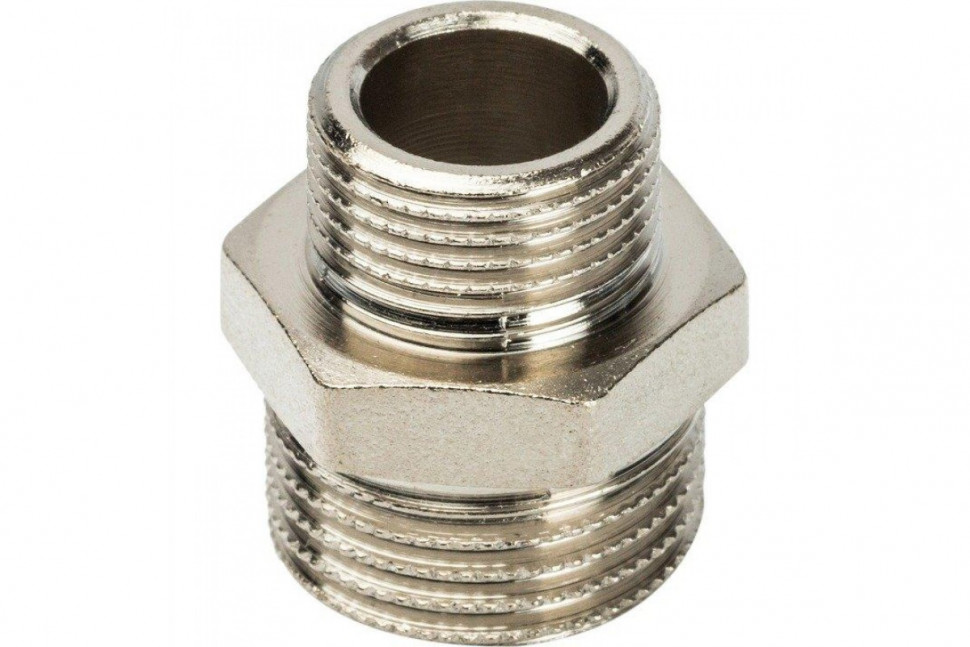 Ниппель НН переxодной 1/2x3/8, никелированный STOUT