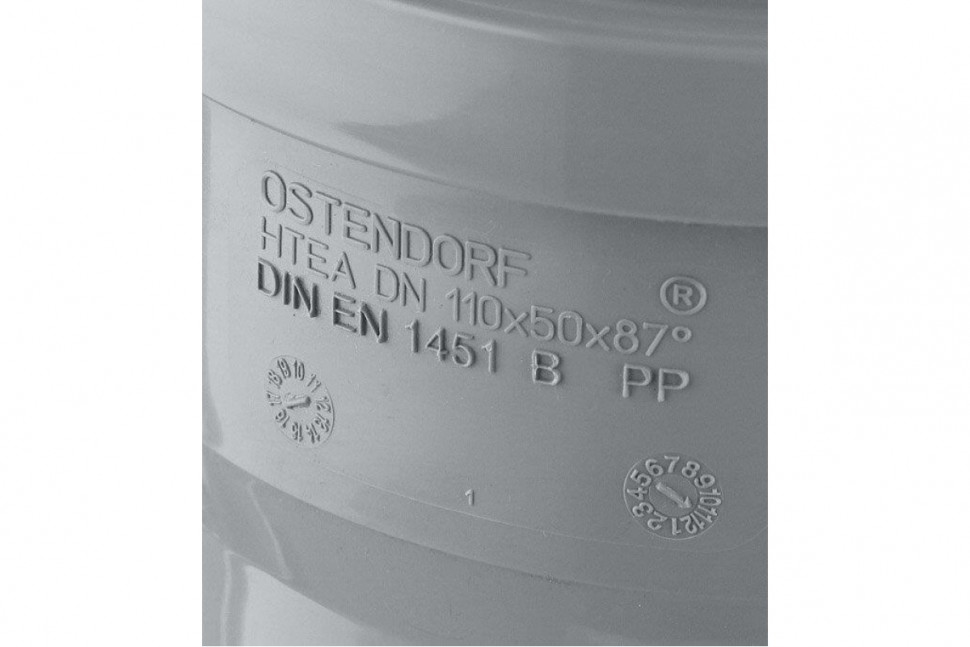 Тройник канализационный HTEA 110х50/90° Ostendorf