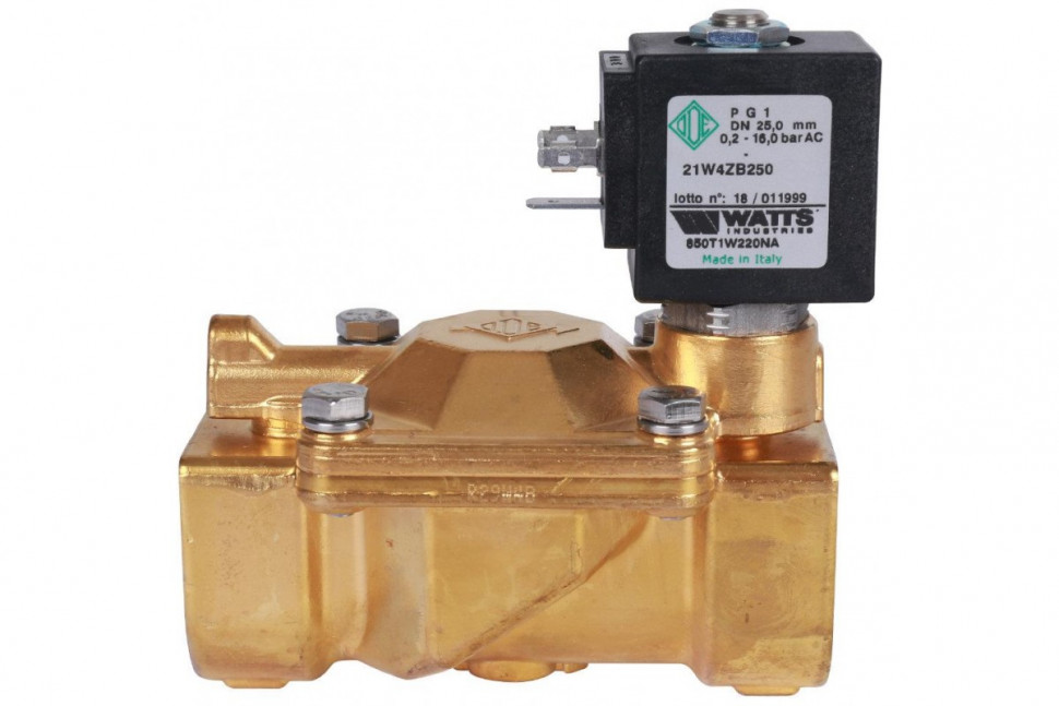 Клапан соленоидный для систем водоснабжения 1", нормально открытый Watts