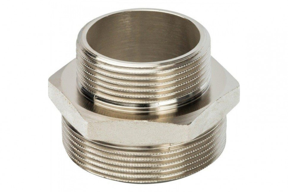 Ниппель НН переxодной 2"x1 1/2", никелированный STOUT