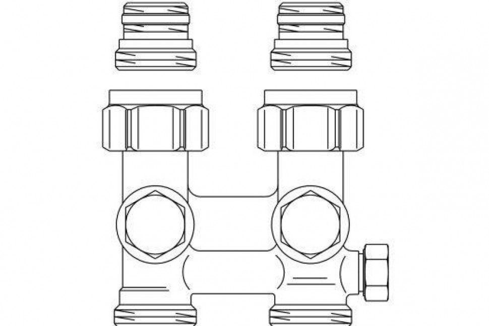 Узел нижнего подключения радиатора 1/2" НР x 3/4" НР, прямой Multiflex F ZBU Oventrop