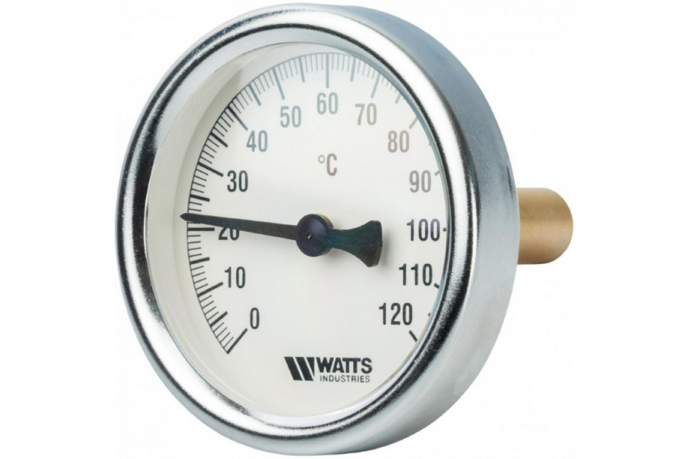 Термометр биметаллический 63 мм 1/2", 120°C с погружной гильзой 50 мм Watts F+R801 OR
