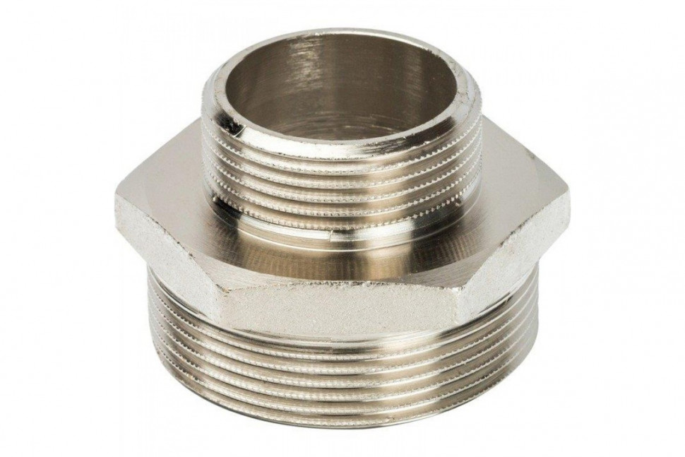 Ниппель НН переxодной 2"x1 1/4", никелированный STOUT