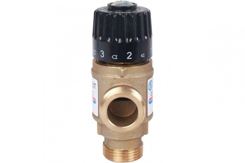 Клапан термостатический смесительный НР 3/4", 20-43°С, KV 1.6 м3/ч STOUT