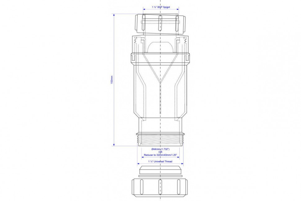 Сифон для раковины 1 1/2"х40 McAlpine MRNRV40
