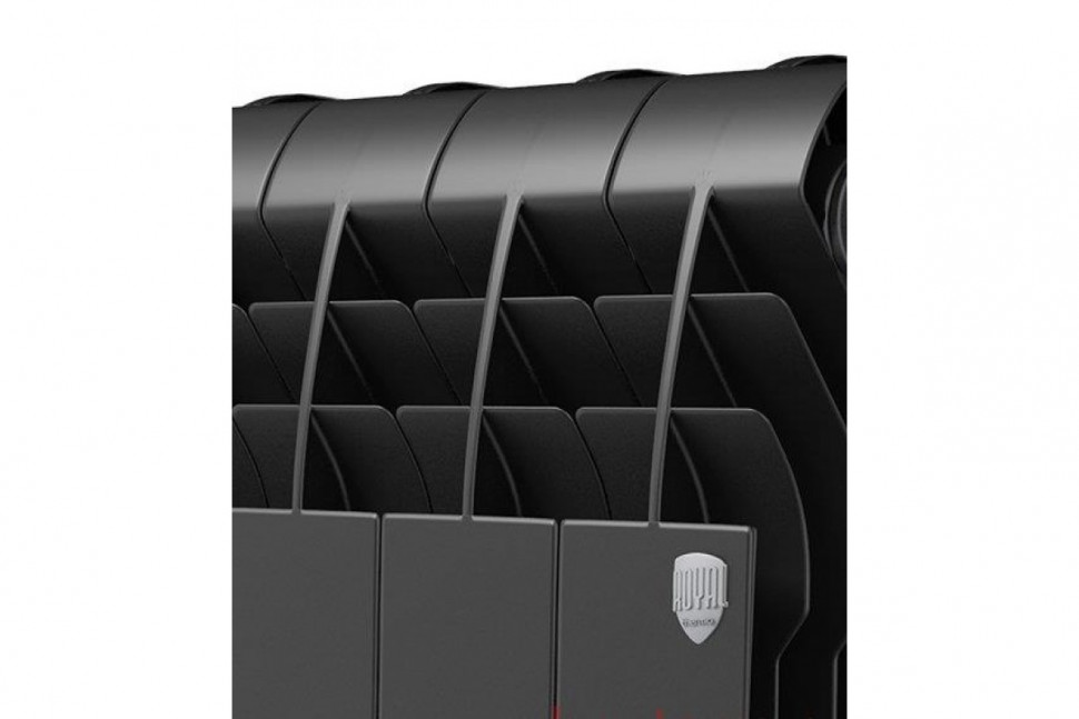 Радиатор биметаллический секционный Royal Thermo Biliner Noir Sable 350 6 секций, боковое подключение